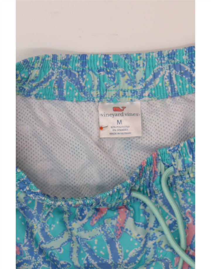 VINEYARD VINES Womens Abstract Pattern Sport Shorts UK 12 Medium Blue Vintage Vineyard Vines and Second-Hand Vineyard Vines from Messina Hembry 