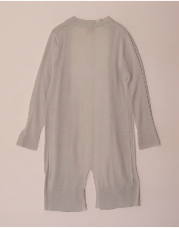 White Stuff Womens Longline Open Cardigan Sweater UK 12 Medium Grey Viscose