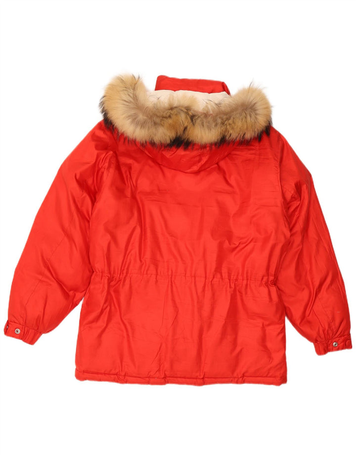 Belfe & Womens Hooded Oversized Padded Jacket IT 46 Large Red Polyester