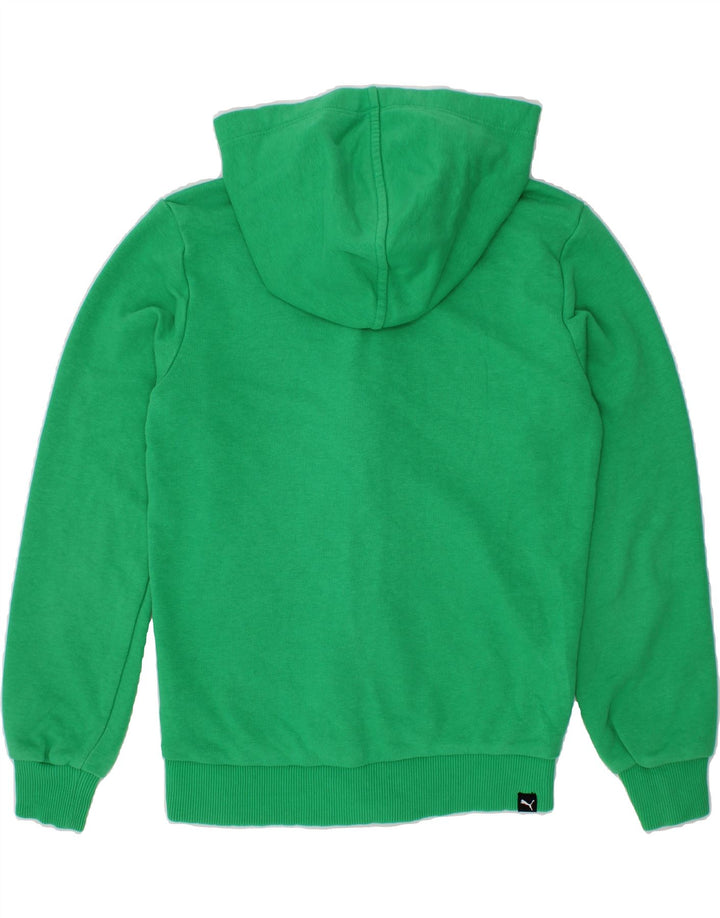 PUMA Boys Graphic Zip Hoodie Sweater 9-10 Years Green Cotton Vintage Puma and Second-Hand Puma from Messina Hembry 