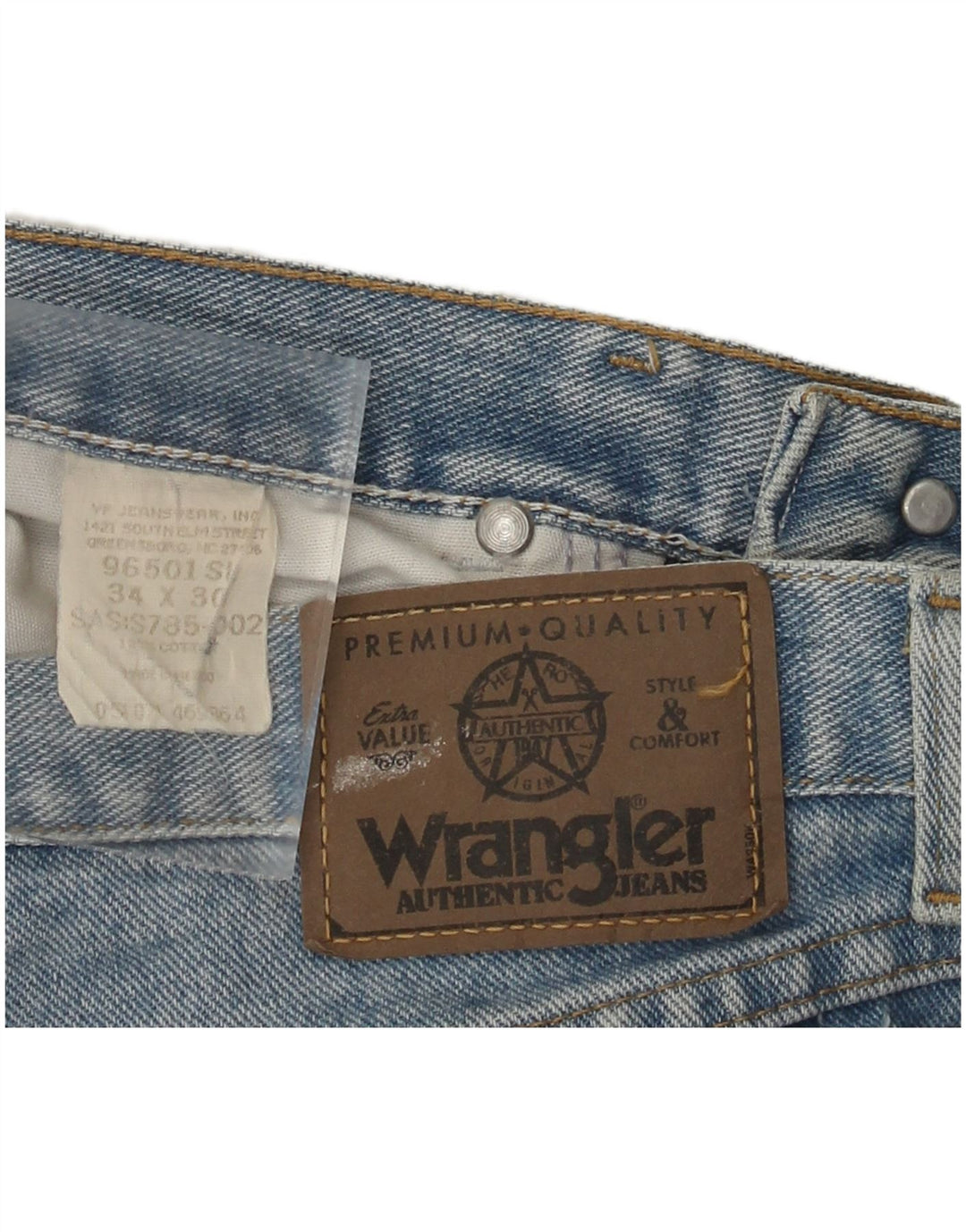 Wrangler Mens Straight Jeans W34 L30 Blue Cotton