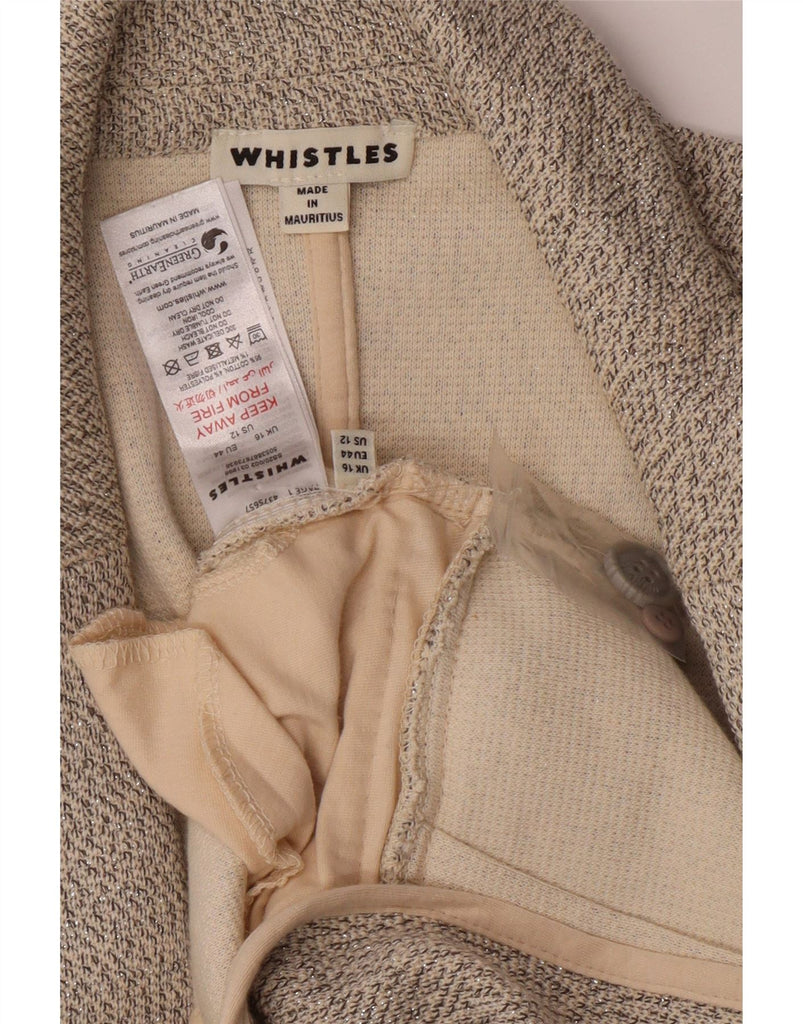 WHISTLES Womens 2 Button Blazer Jacket UK 16 Large  Grey Cotton Vintage Whistles and Second-Hand Whistles from Messina Hembry 