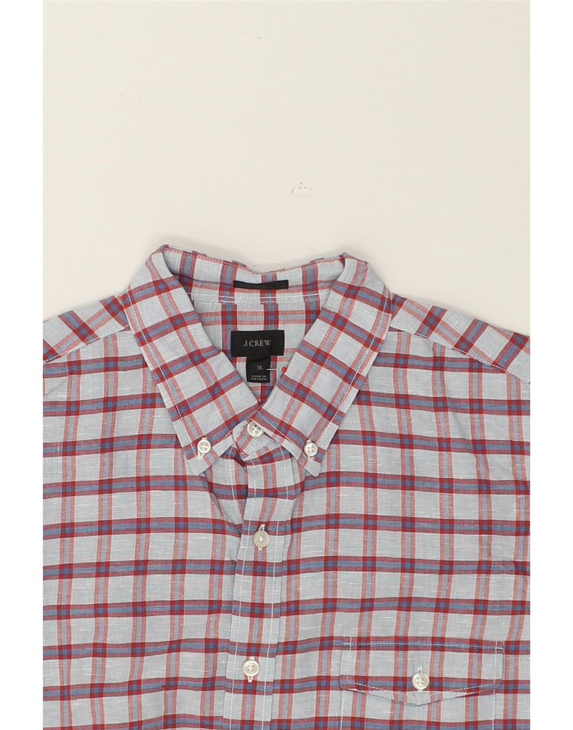 J. CREW Mens Slim Shirt XL Grey Check Linen | Vintage J. Crew | Thrift | Second-Hand J. Crew | Used Clothing | Messina Hembry 