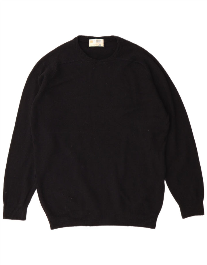 Marks & Spencer Mens Crew Neck Jumper Sweater Small Black Lambswool