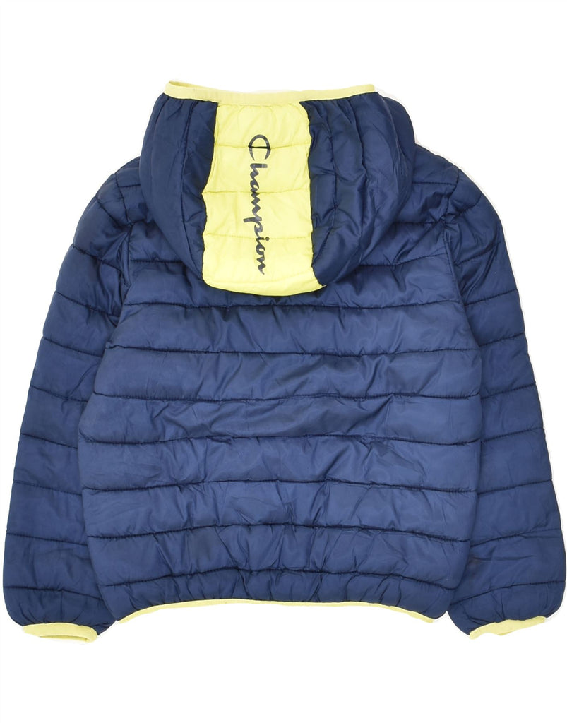 CHAMPION Boys Graphic Hooded Padded Jacket 3-4 Years 2XS Navy Blue | Vintage Champion | Thrift | Second-Hand Champion | Used Clothing | Messina Hembry 