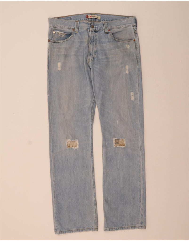 LEVI'S Mens 506 Standard Fit Straight Jeans W36 L34 Blue Cotton Vintage Levi's and Second-Hand Levi's from Messina Hembry 