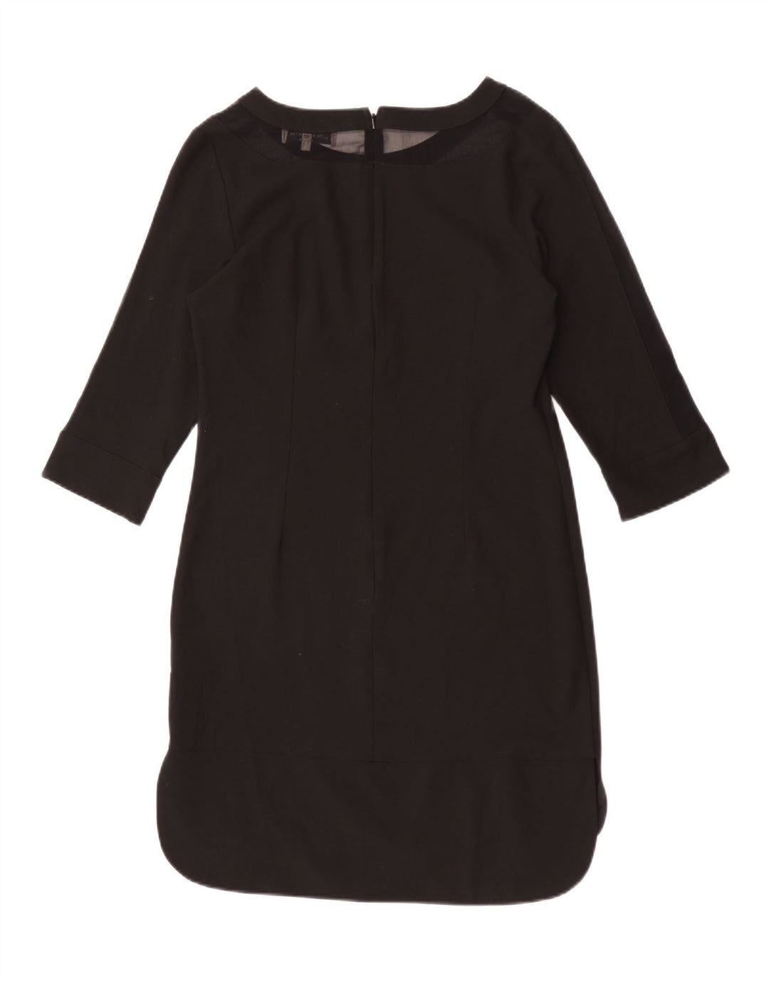 Marks & Spencer Womens 3/4 Sleeve Shift Dress UK 10 Small Black Polyester