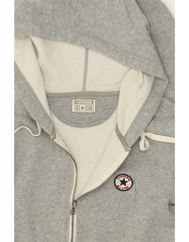 CONVERSE Womens Zip Hoodie Sweater UK 14 Large Grey | Vintage Converse | Thrift | Second-Hand Converse | Used Clothing | Messina Hembry 