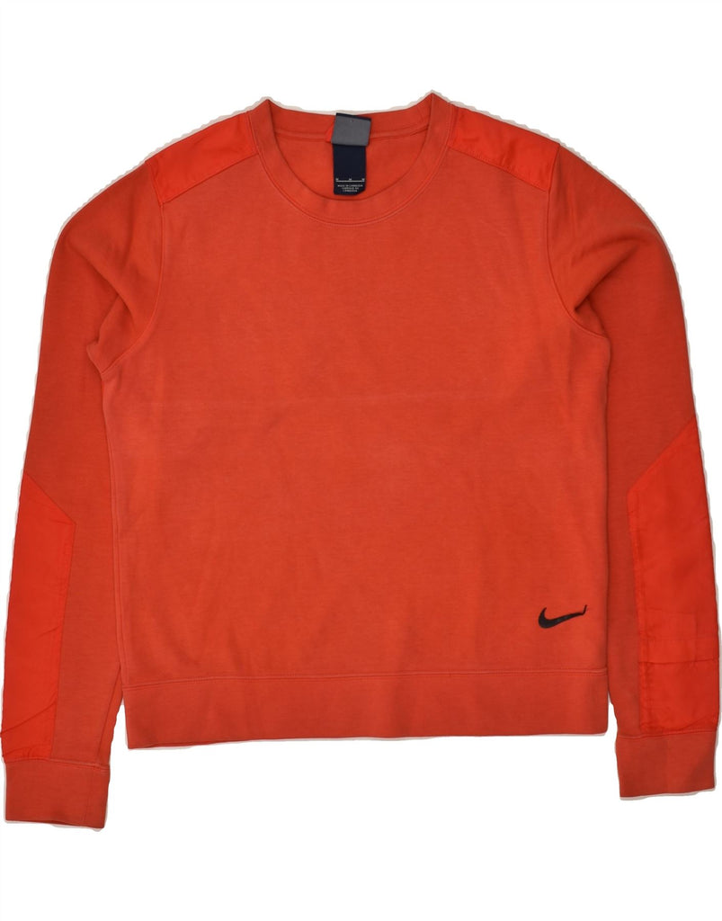 NIKE Womens Sweatshirt Jumper UK 14 Medium Red Cotton | Vintage Nike | Thrift | Second-Hand Nike | Used Clothing | Messina Hembry 