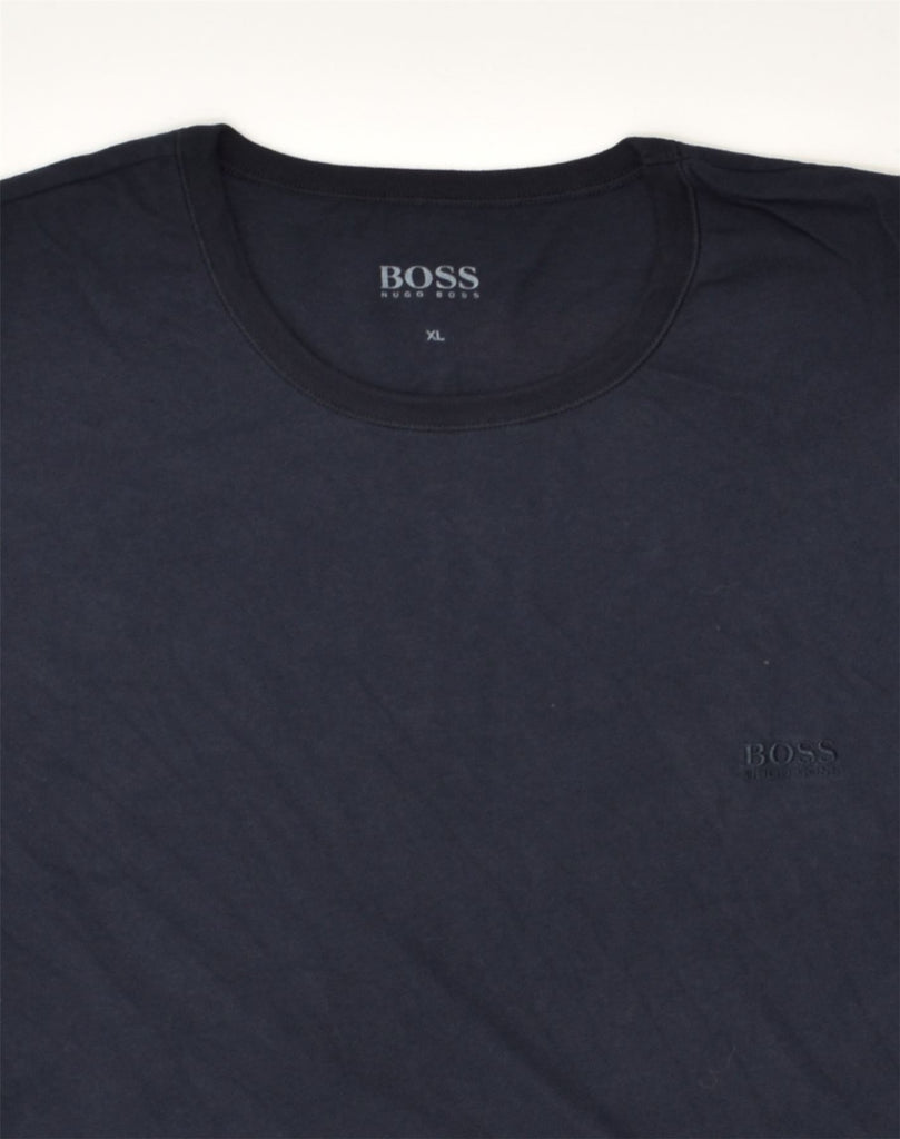 HUGO BOSS Mens Slim T-Shirt Top XL Navy Blue Cotton | Vintage Hugo Boss | Thrift | Second-Hand Hugo Boss | Used Clothing | Messina Hembry 