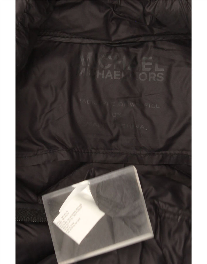 Michael Kors Womens Hooded Padded Coat UK 16 Large Black Nylon