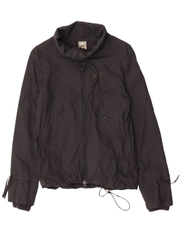 Nike Womens Windbreaker Jacket UK 8/10 Small Black Nylon