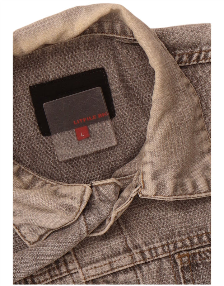 VINTAGE Mens Denim Jacket UK 40 Large Grey