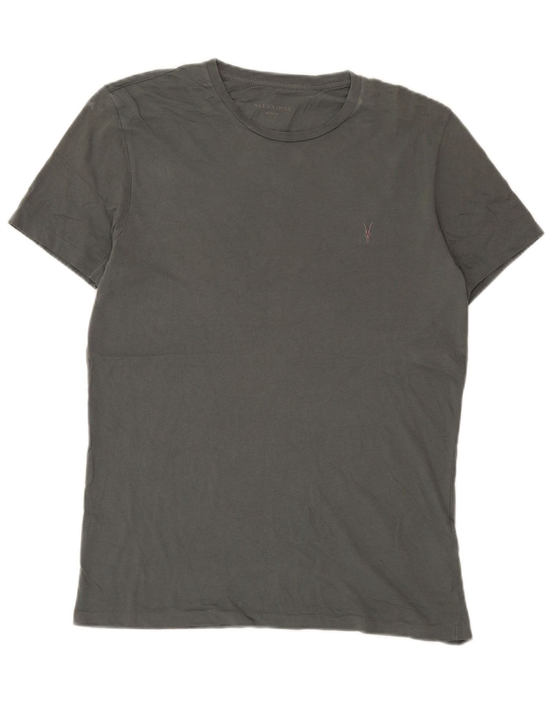 All Saints Mens T-Shirt Top Medium Green Cotton