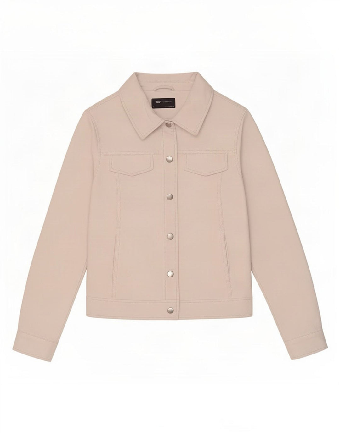 Marks & Spencer Womens Faux Leather Jacket UK 8 Small Off White