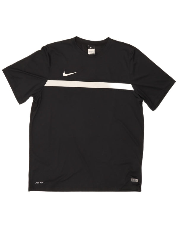 Nike Mens Dri Fit T-Shirt Top 2XL Black Colourblock Polyester