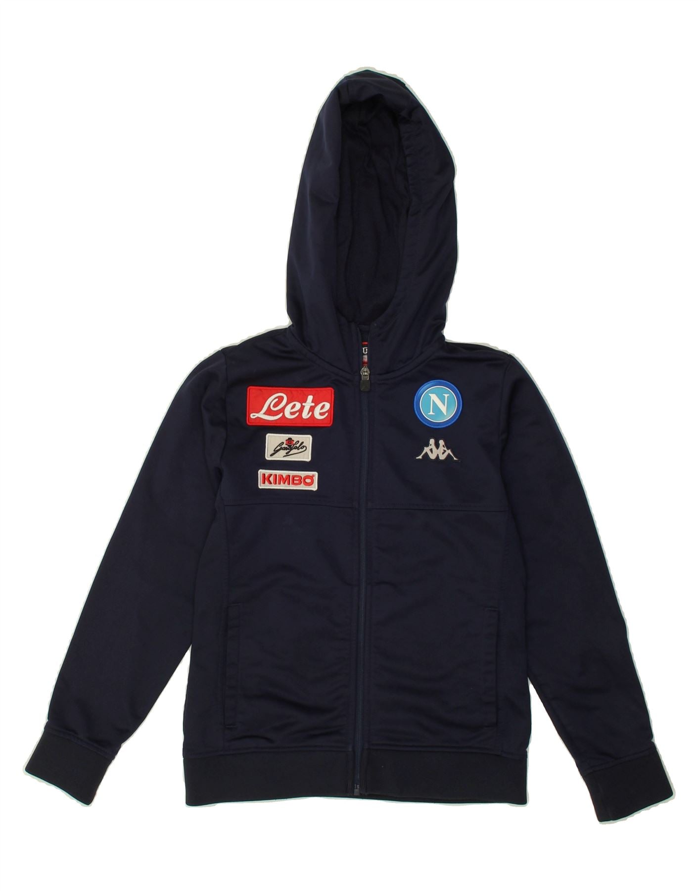 KAPPA Boys Gara Graphic Zip Hoodie Sweater 9-10 Years Navy Blue