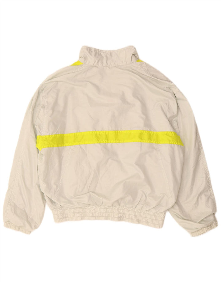 Vintage Womens Oversized Tracksuit Top Jacket UK 12 Medium Grey Colourblock