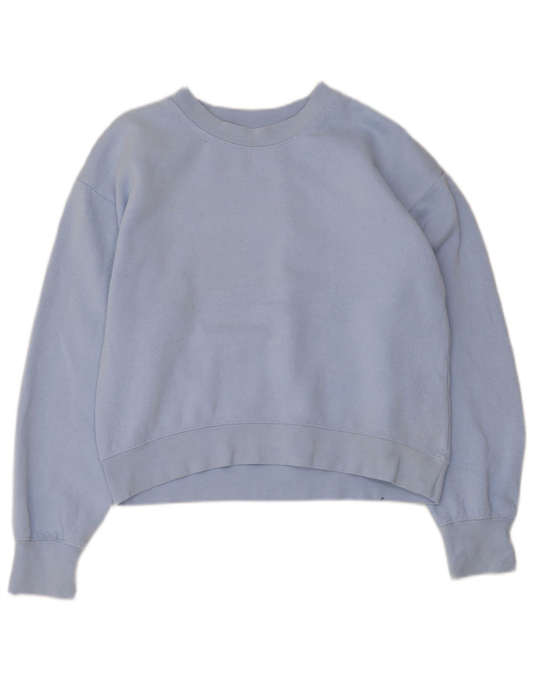 Zara Womens Crop Sweatshirt Jumper UK 10 Small Blue Polyester