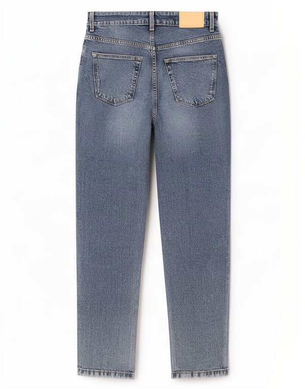 Zara Womens High Waist Tapered Jeans EU 38 Small W28 L27 Blue Cotton