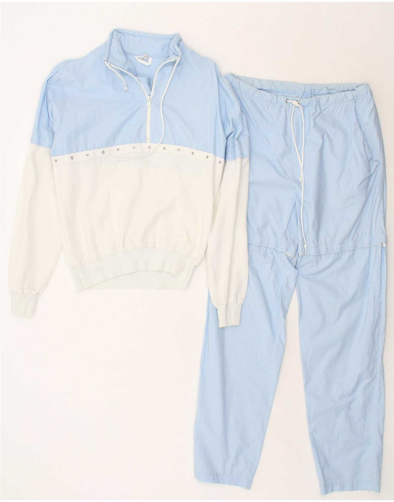 VINTAGE Womens Full Tracksuit US 10 Large Blue Colourblock Cotton Vintage Vintage and Second-Hand Vintage from Messina Hembry 