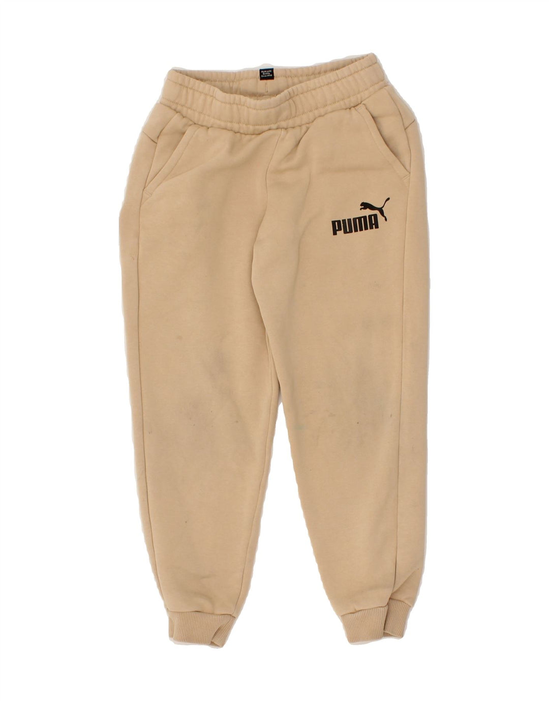 PUMA Boys Graphic Tracksuit Trousers Joggers 7-8 Years Beige Vintage Puma and Second-Hand Puma from Messina Hembry 