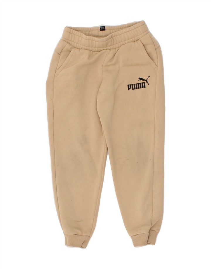 PUMA Boys Graphic Tracksuit Trousers Joggers 7-8 Years Beige Vintage Puma and Second-Hand Puma from Messina Hembry 