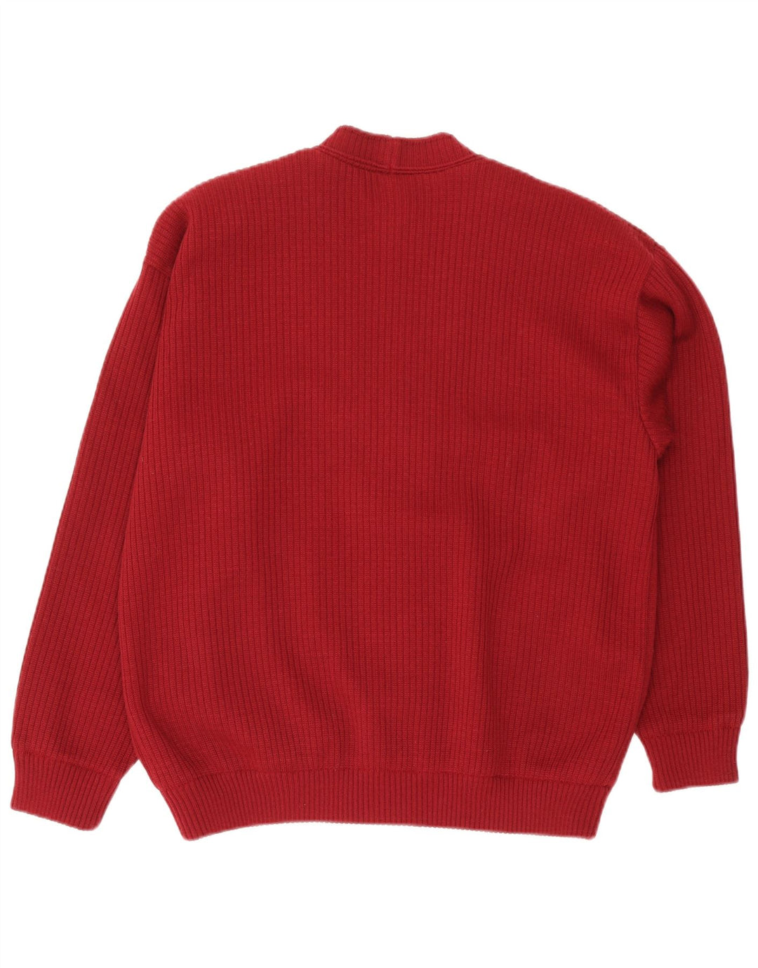 Almira Mens Cardigan Sweater IT 52 Large Red Merino Wool