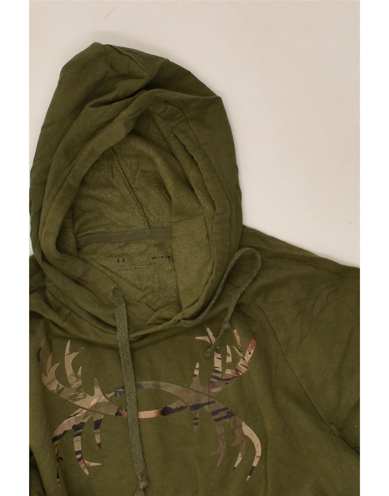 UNDER ARMOUR Mens Hoodie Jumper Medium Khaki Cotton | Vintage Under Armour | Thrift | Second-Hand Under Armour | Used Clothing | Messina Hembry 