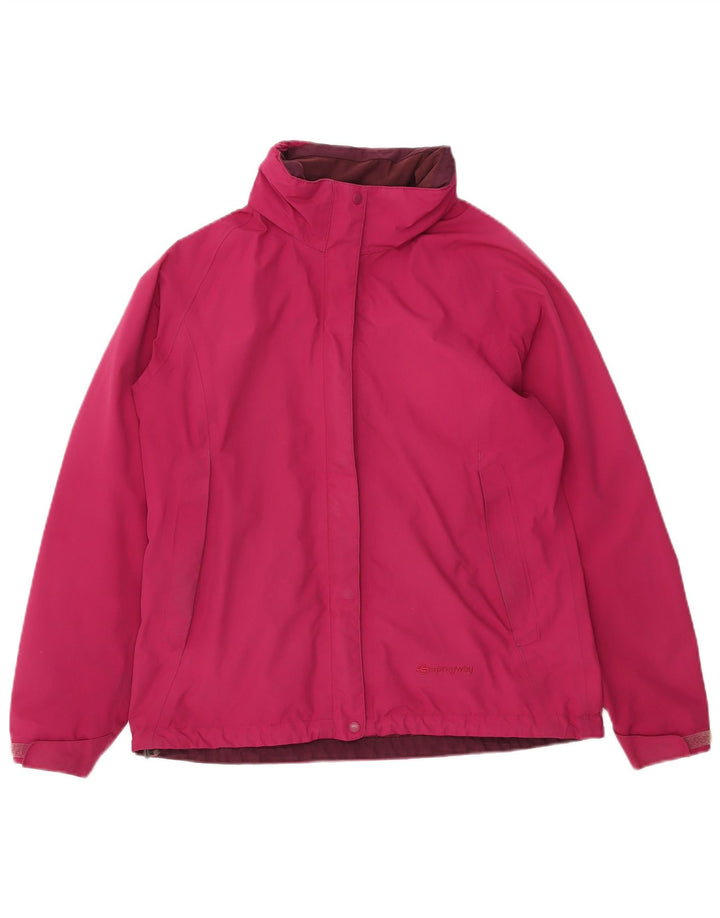 Sprayway Womens Hooded Rain Jacket UK 12 Medium Pink Polyester