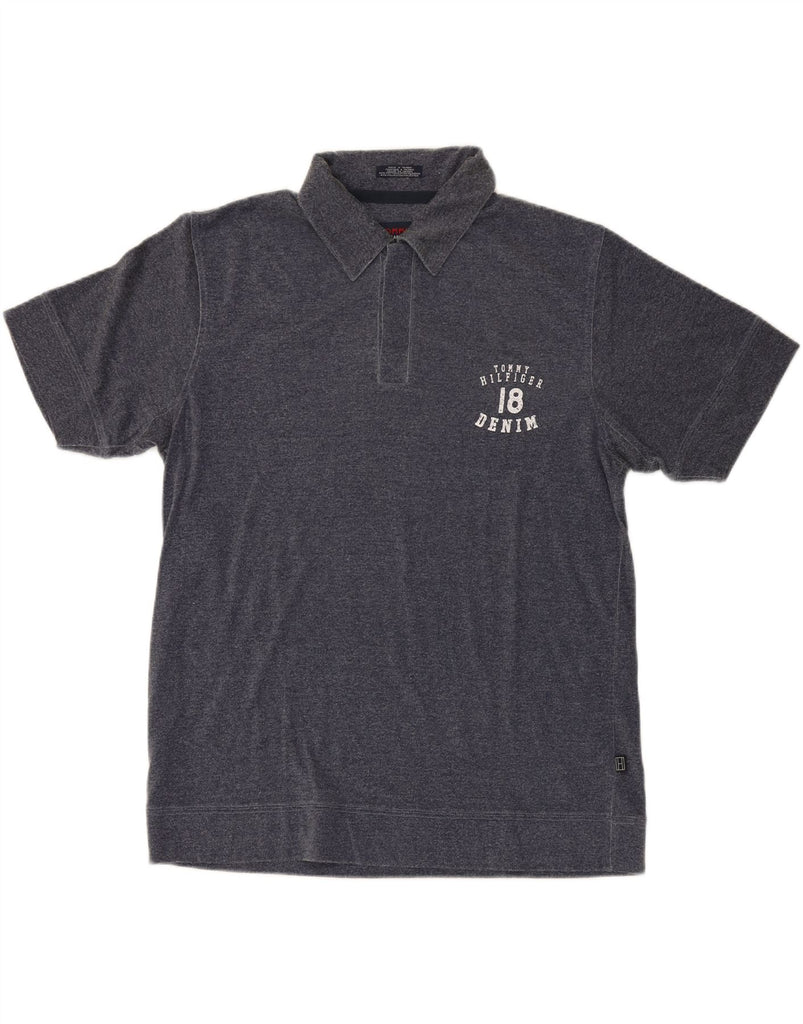 TOMMY HILFIGER Mens Polo Shirt Medium Navy Blue Cotton Vintage Tommy Hilfiger and Second-Hand Tommy Hilfiger from Messina Hembry 