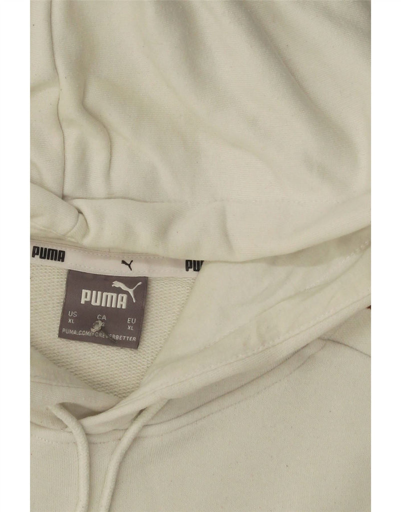 PUMA Mens Graphic Hoodie Jumper XL White Cotton Vintage Puma and Second-Hand Puma from Messina Hembry 