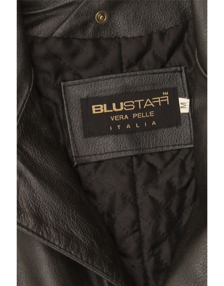 Blustaff Mens Leather Coat UK 38 Medium Black Leather