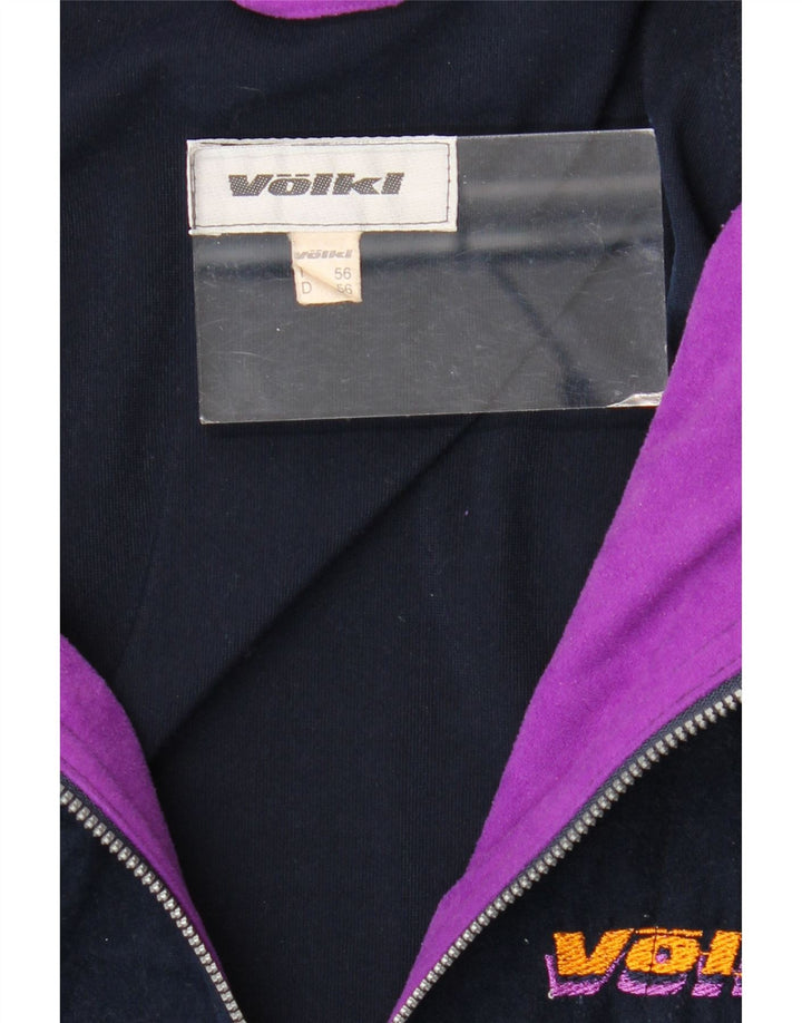 Vintage Mens Tracksuit Top Jacket IT 56 2XL Black Colourblock