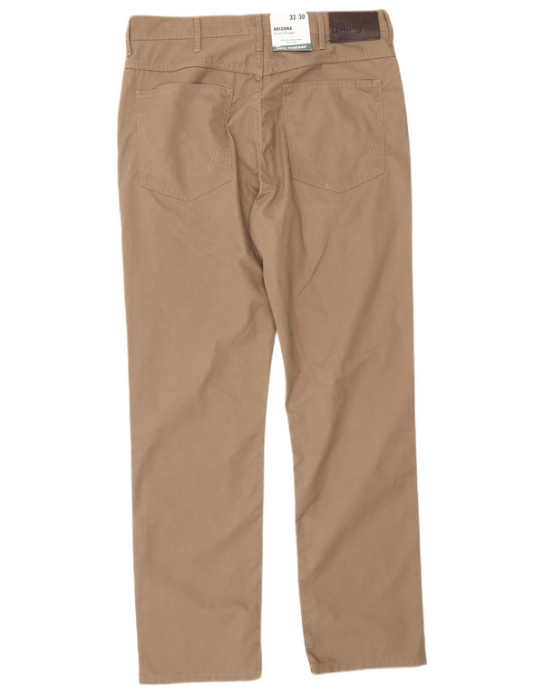 Wrangler Mens Arizona Straight Classic Fit Casual Trousers W32 L30 Khaki