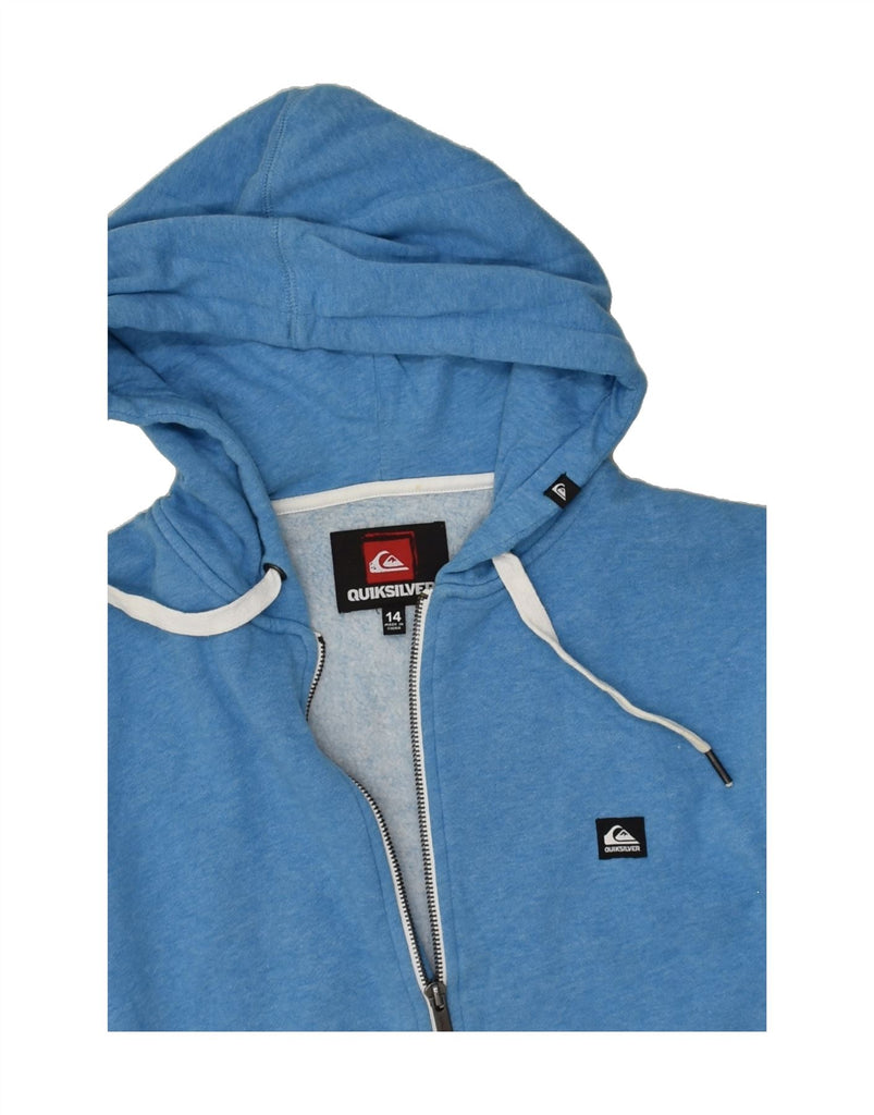 QUIKSILVER Boys Zip Hoodie Sweater 13-14 Years Blue Cotton | Vintage Quiksilver | Thrift | Second-Hand Quiksilver | Used Clothing | Messina Hembry 