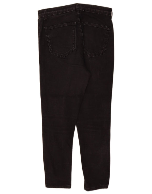 Topshop Womens Joni Cropped Jeans W30 L25 Black Cotton