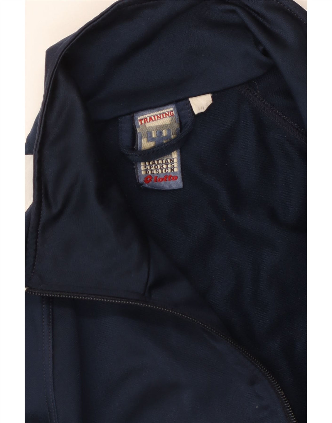 LOTTO Mens Graphic Tracksuit Top Jacket Medium Navy Blue Colourblock