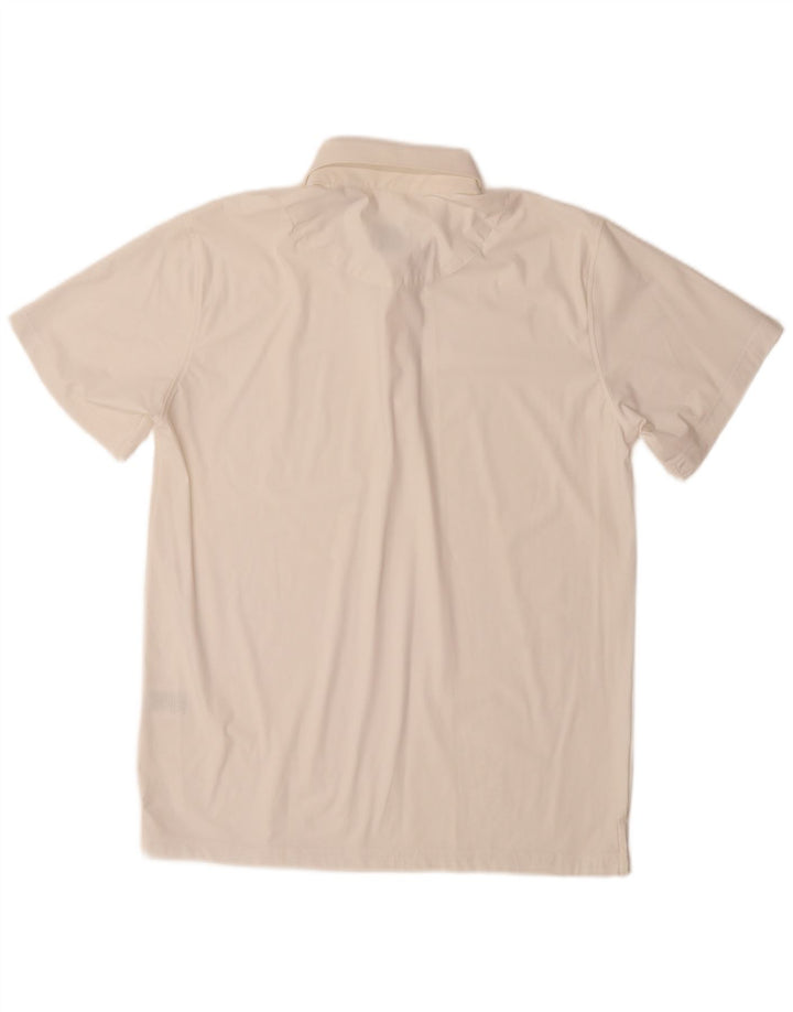 BOTTEGA ARTIGIANA Mens Polo Shirt Medium Off White Nylon