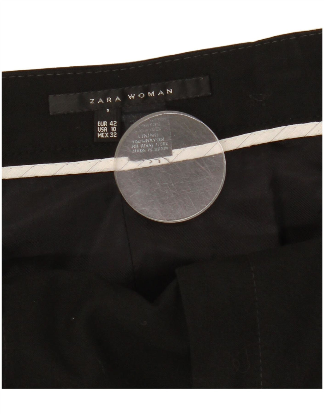 Zara Womens A-Line Skirt EU 42 Large W32  Black Rayon