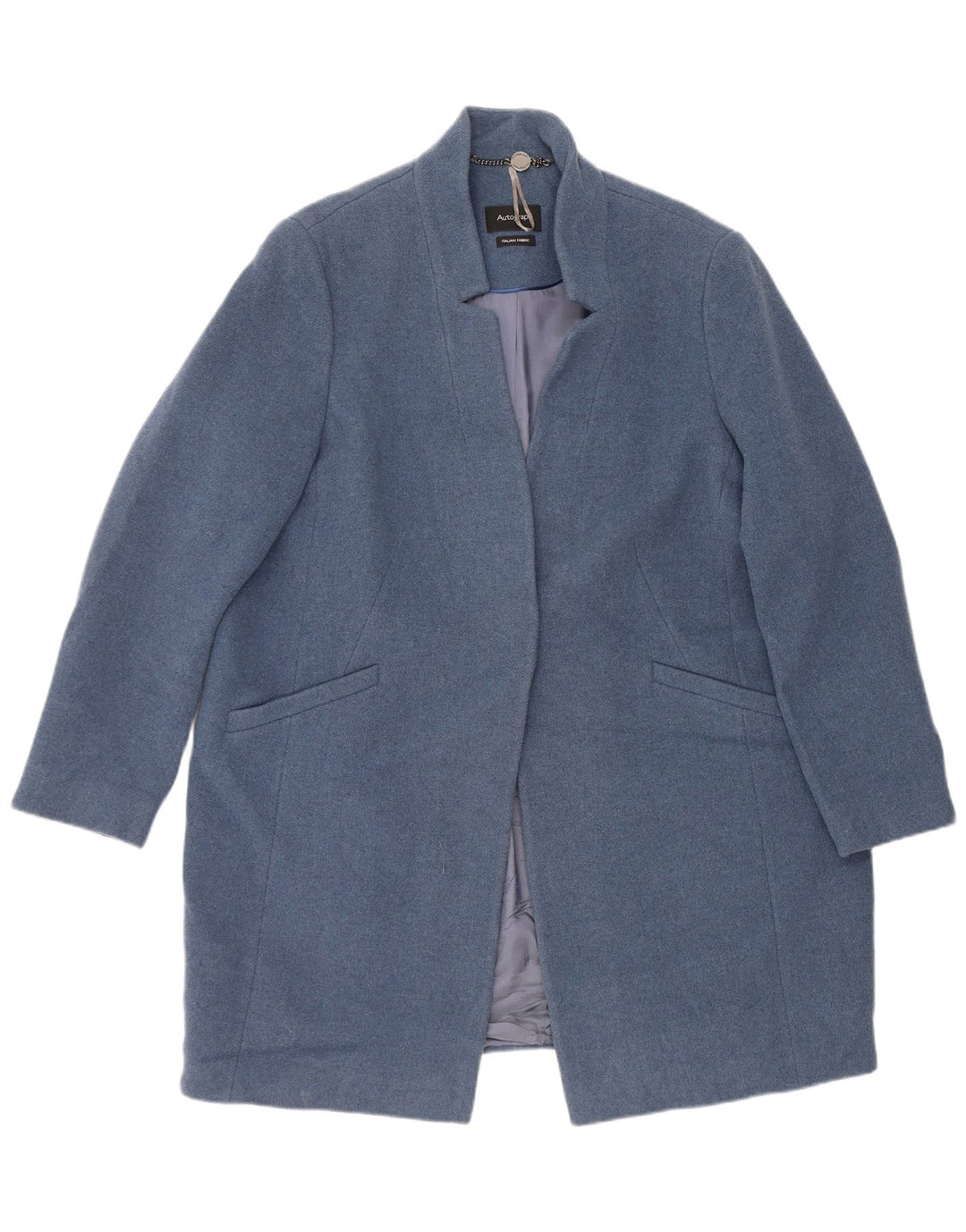Marks & Spencer Womens Autograph Open Overcoat UK 18 XL Blue Wool