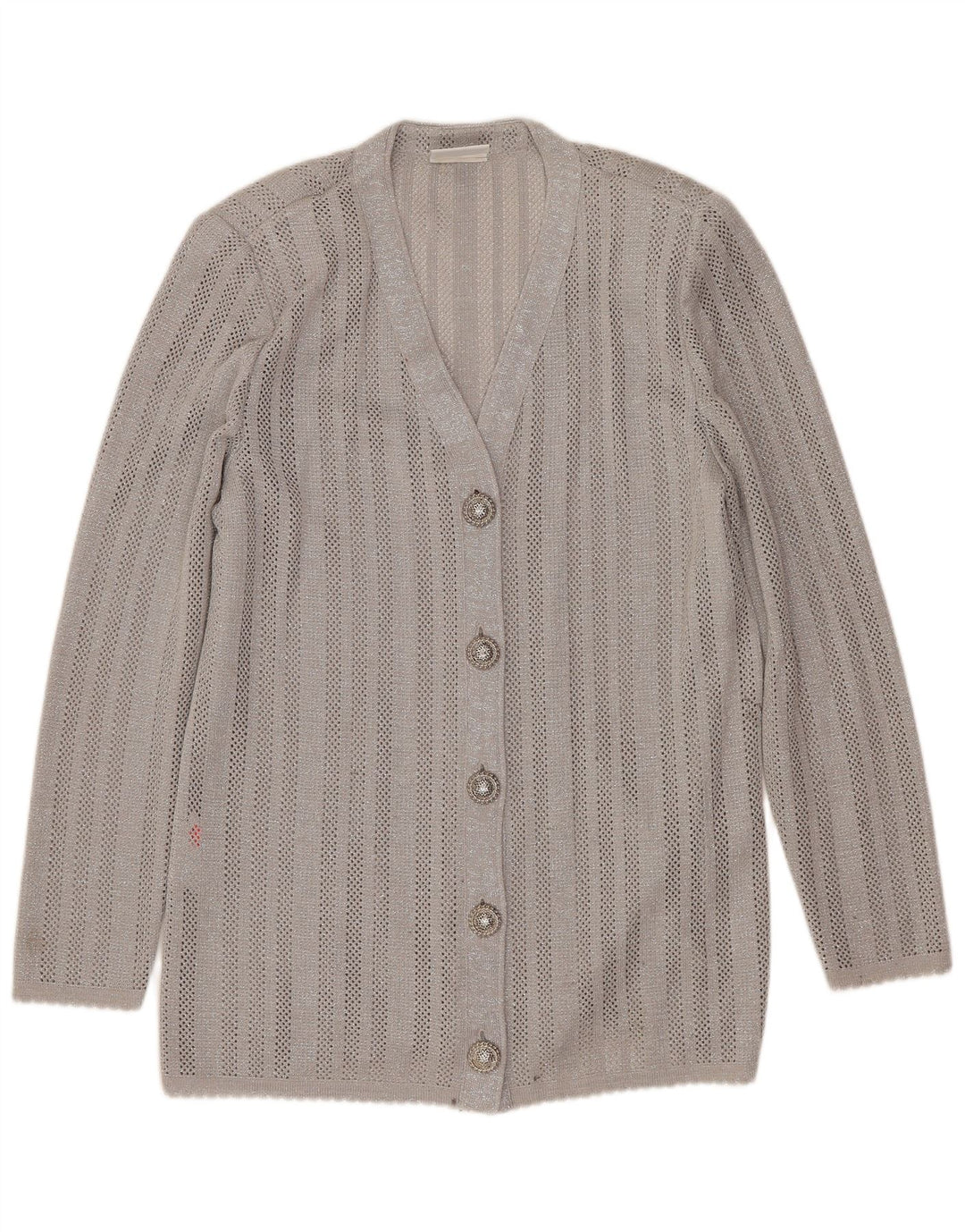 LIOLA Womens Cardigan Sweater UK 12 Medium Grey Flecked Viscose