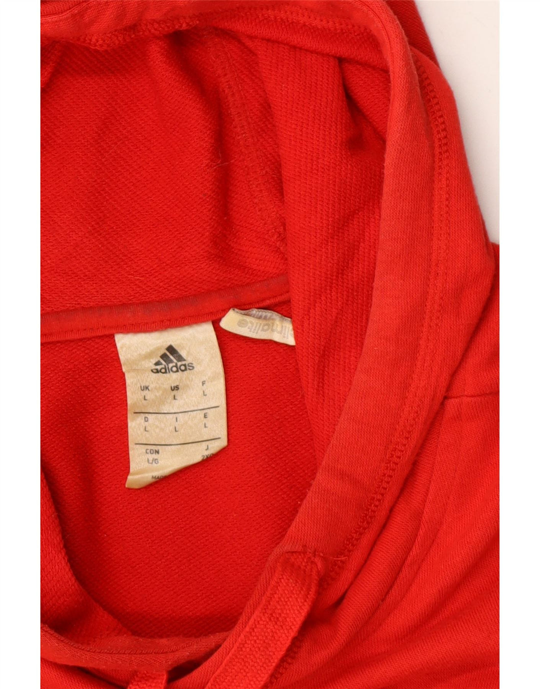ADIDAS Mens Climalite Hoodie Jumper Large Red Cotton Vintage Adidas and Second-Hand Adidas from Messina Hembry 