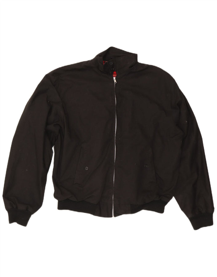Vintage Mens Bomber Jacket UK 42 XL Black Polyester