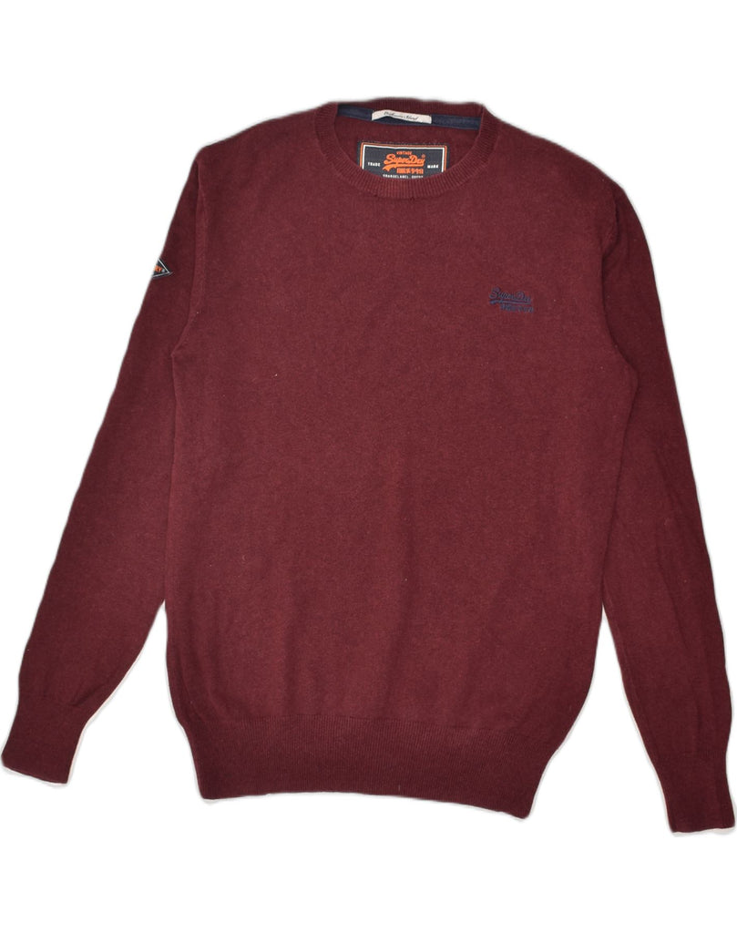 SUPERDRY Mens Crew Neck Jumper Sweater Medium Maroon Cotton | Vintage Superdry | Thrift | Second-Hand Superdry | Used Clothing | Messina Hembry 