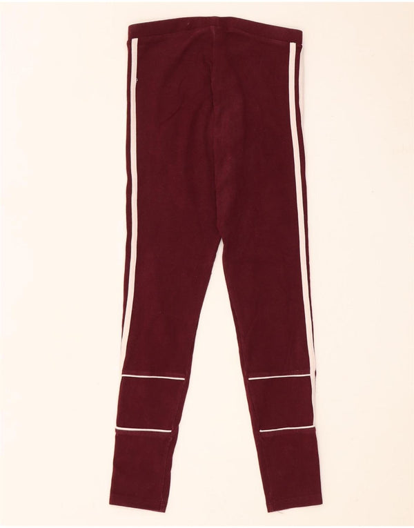 Adidas Womens Leggings UK 6 XS Burgundy Cotton
