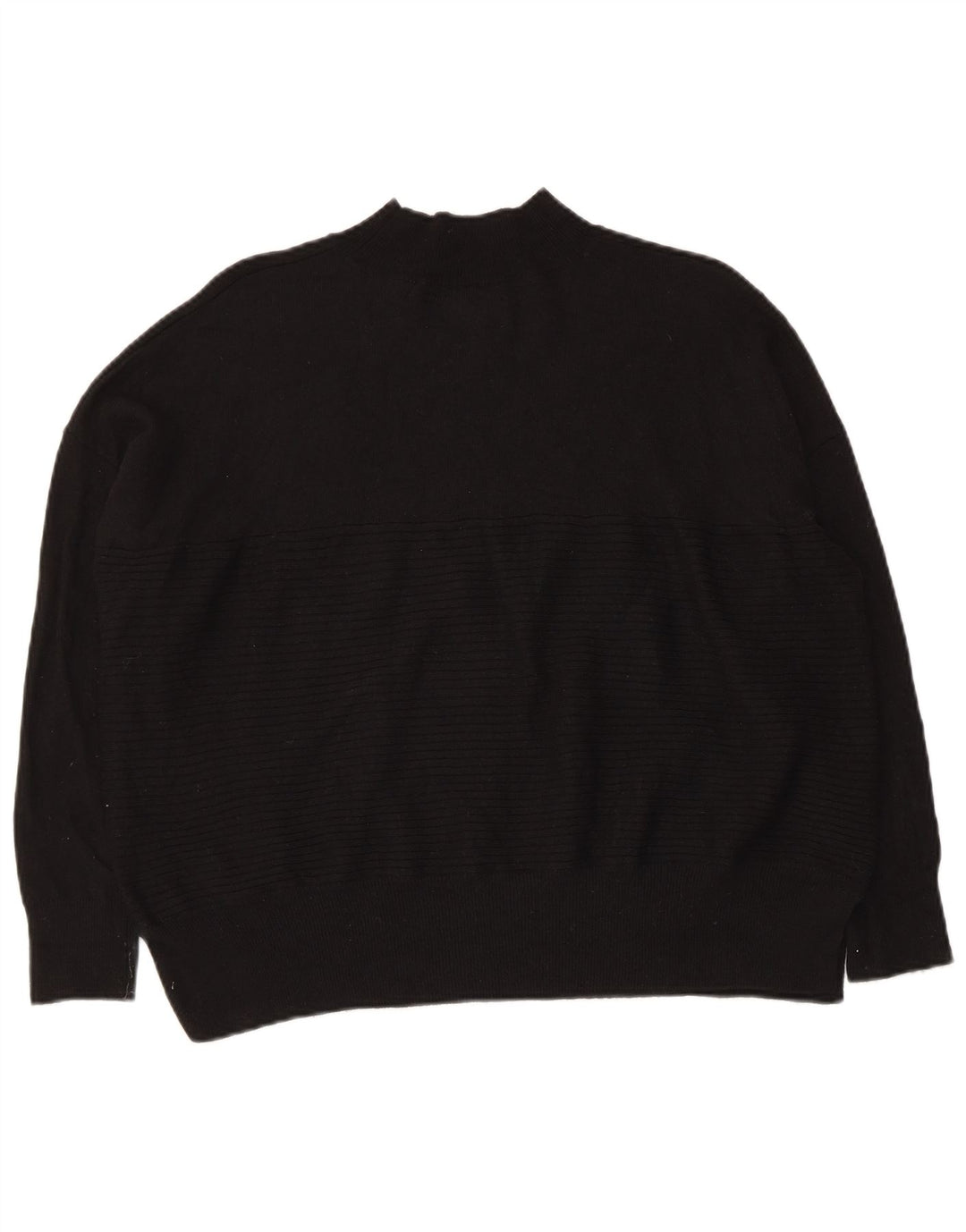 Superdry Womens Oversized Turtle Neck Jumper Sweater UK 10 Small Black