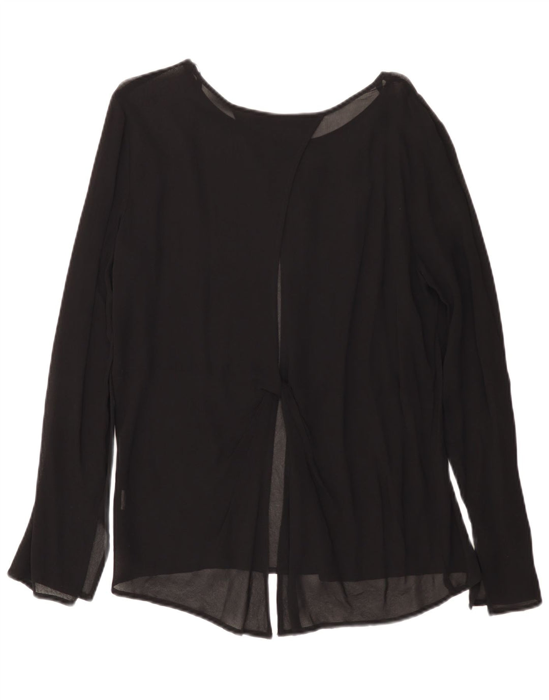 Zara Womens Long Sleeve Blouse Top UK 14 Large Black