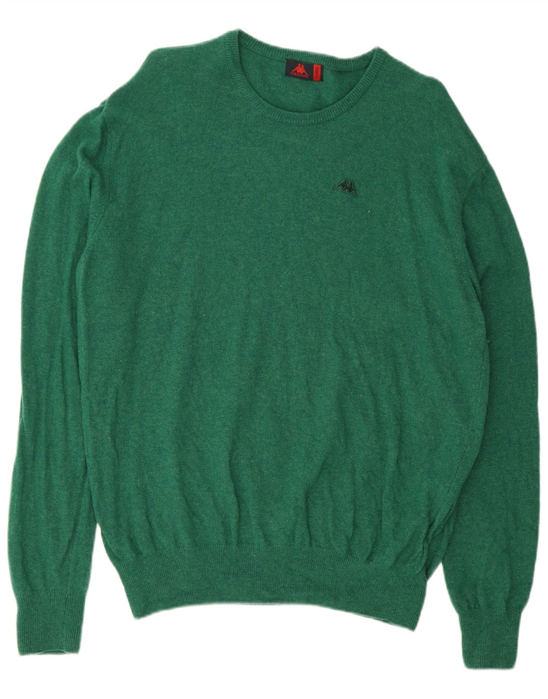 Kappa Mens Crew Neck Jumper Sweater XL Green Lambswool