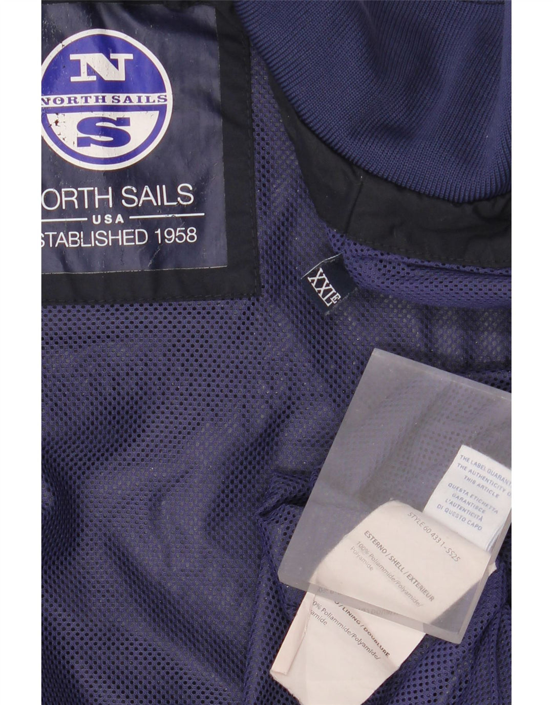 North Sails Mens Bomber Jacket UK 44 2XL Navy Blue Polyamide